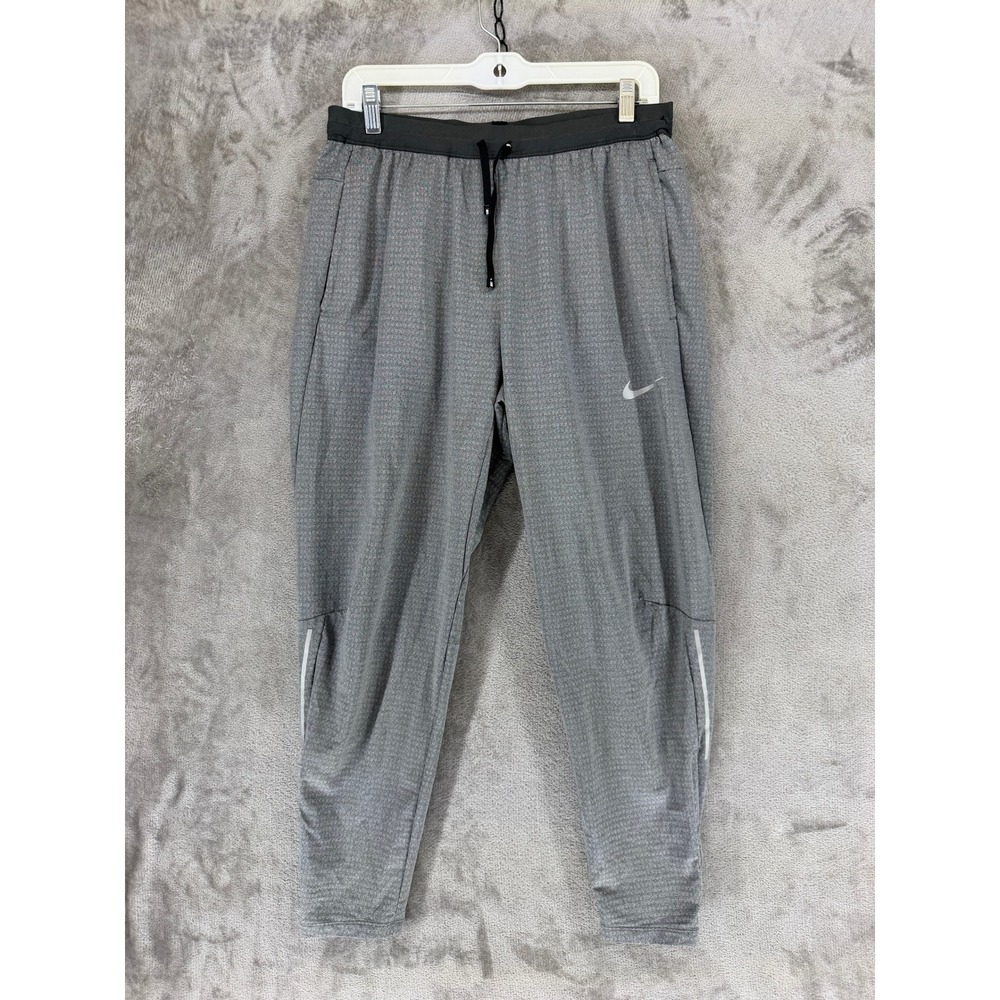 Nike Dri-FIT Phenom Running Pants Mens Large Gray BV4813-070 Joggers Reflective